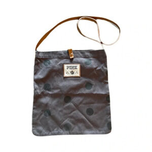 Victoria’s Secret Pink Gray Black Polka Dot Crossover Tote